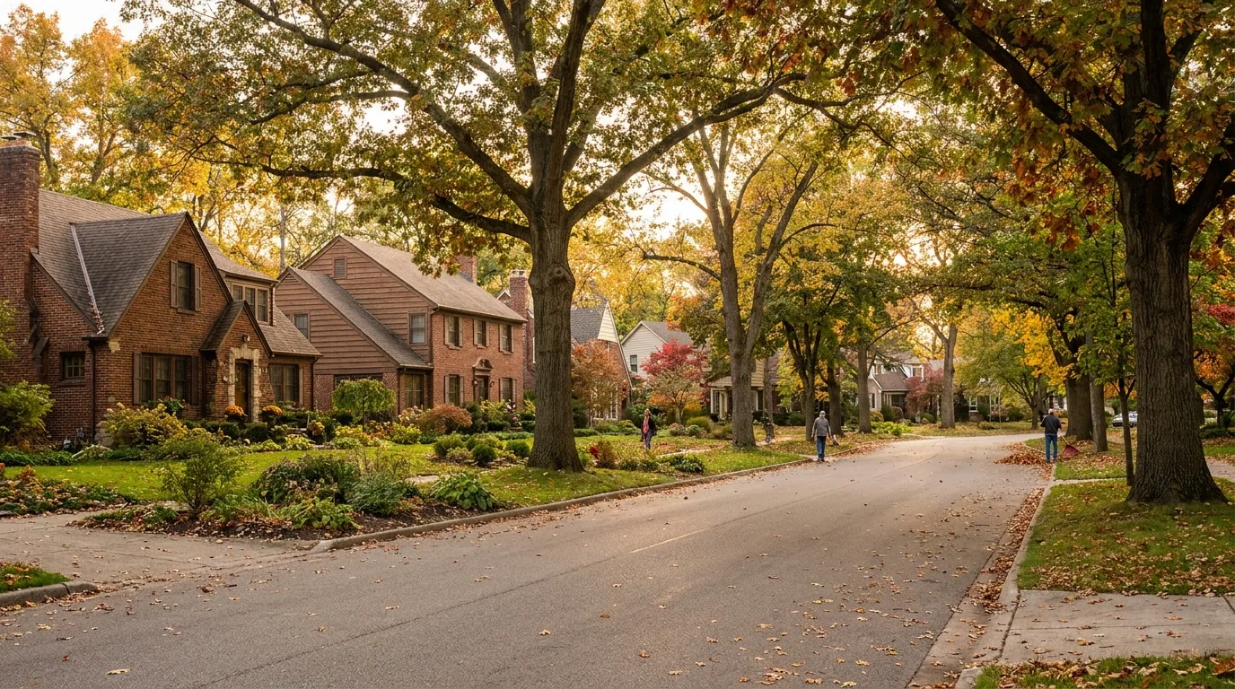 Suburban Oakland County Michigan neighborhood